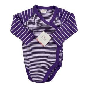 12/18 NWT Hanna Andersson Purple & White Stripe Organic Bodysuit